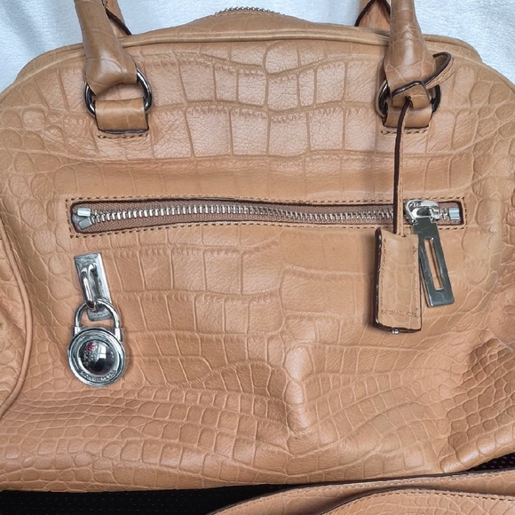 Michael Kors Tan Crocodile-Embossed Women's Handbag - Picture 2 of 15